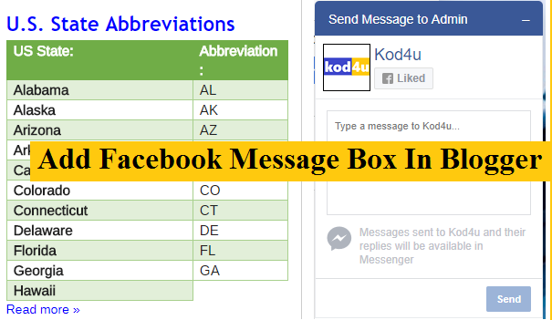 How to Add Facebook Message Box in Blogger with Pictures
