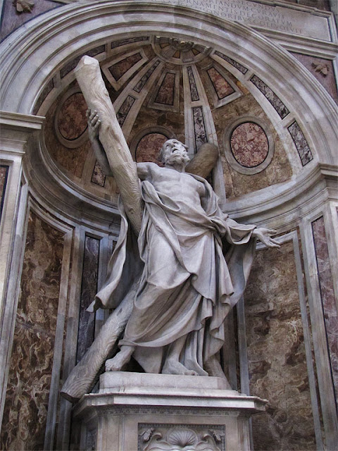 Statue of Saint Andrew by François Duquesnoy, St. Peter's Basilica, Rome,