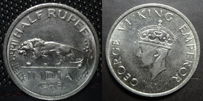 george vi half rupee 1946