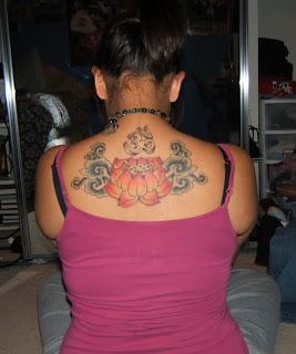 real lotus tattoos art design on sexy hot girl