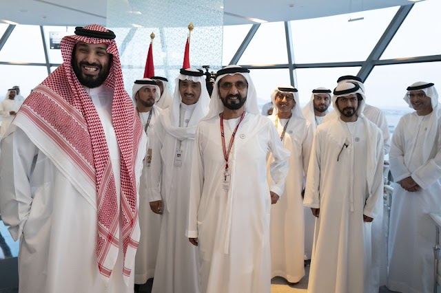 محمد بن راشد ومحمد بن زايد ومحمد بن سلمان  الفورمولا 1 "2018" 