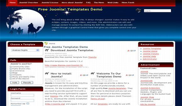 Desert Arabian Blue Red Joomla Template