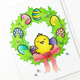 Sunny Studio Stamps: A Good Egg Easter Wreath Card by Stephanie Klauck