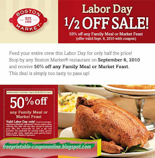 Free Printable Boston Market Coupons