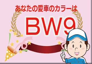 日産  ＢＷ９  エクセレントブルー　ボディーカラー　色番号　カラーコード