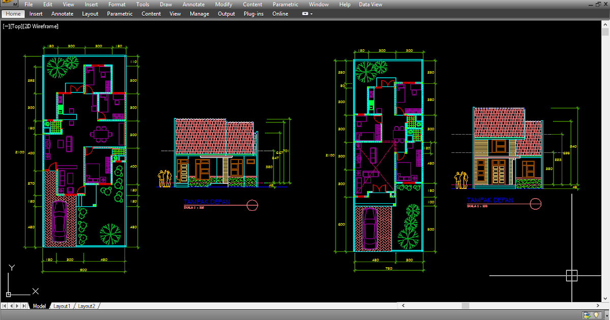 Download gambar kerja rumah type 80