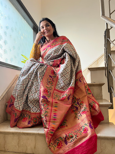 Banarasi saree with paithani inspired border