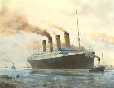 Belle peinture représentant le Titanic