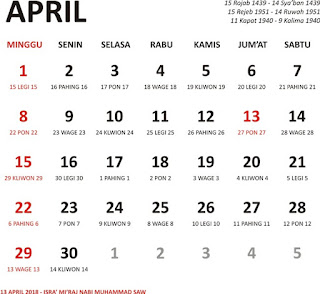 kalender april 2018