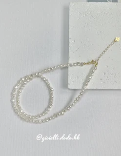 純銀 天然 不規則 巴洛克珍珠 項鍊  <稀少小尺寸> 3-4mm小粒鎖骨鏈 小眾