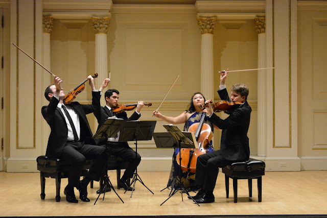 The Calidore String Quartet's Carnegie Hall debut in 2016 (Photo: Michael Hershkowitz)