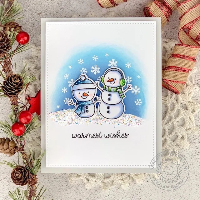 Sunny Studio Stamps: Feeling Frosty Frilly Frame Dies Winter Themed Card by Angelica Conrad