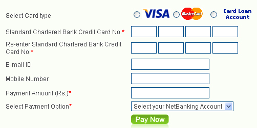 Standard Chartered Credit Card Bill Desk ~ billdesk