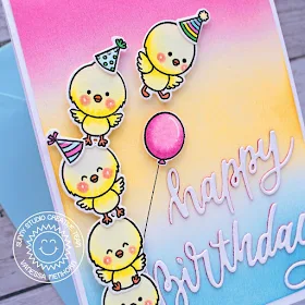 Sunny Studio Stamps: Chickie Baby Blooming Frame Dies Birthday Card by Vanessa Menhorn
