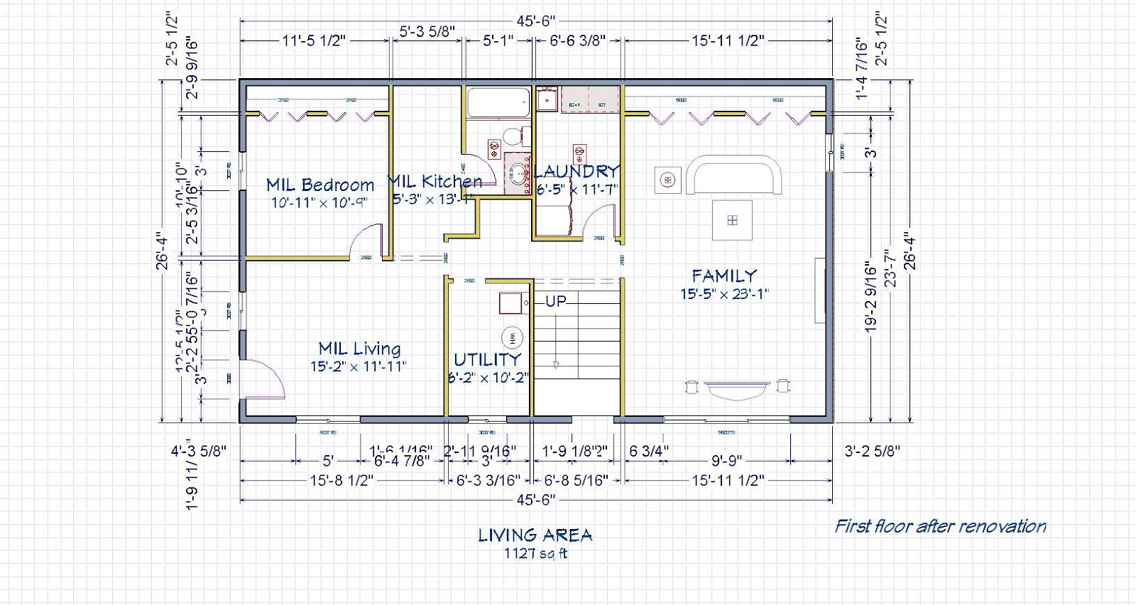 First floor layout after renovation (click on image to see larger size  title=