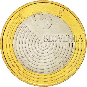 Slovenia 3 Euro Bi-Metallic Coin 2009 100th Anniversary of the first flight by a powered aircraft over Slovenia