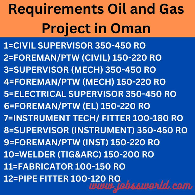 Requirements Oil and Gas Project in Oman