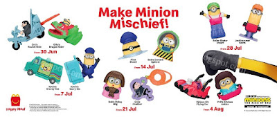 minions mcdonalds toys malaysia set of 12 toys June to August 2022