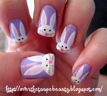 over the taupe beauty: NOTD: Easter Nails Pt. 1! Bunny Nails.