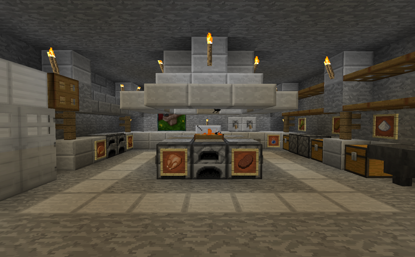 Minecraft Projects Minecraft Kitchen with Functional