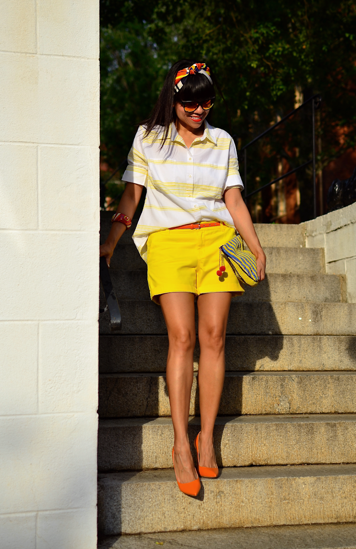 What to wear with yellow shorts