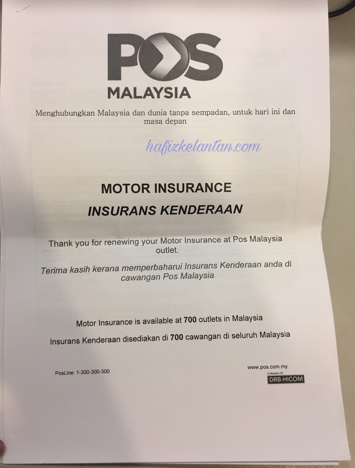 Cara Bayar Roadtax Dan Insuran Paling Mudah Di Pejabat Pos Derak Sokmo