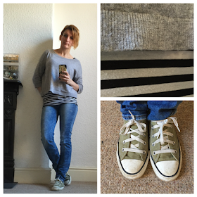 Boden Cashmere jumper, Next Jeans and Converse Trainers