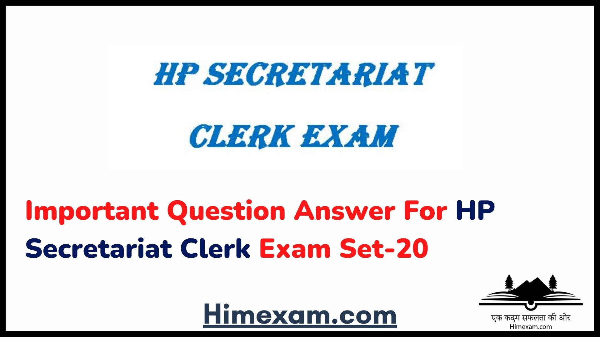 Important Question Answer For HP Secretariat Clerk Exam Set-20