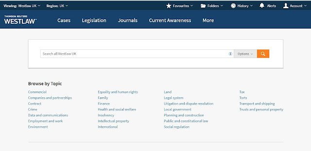 Screen shot of the new Westlaw home page