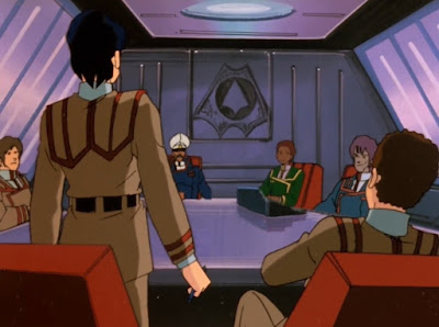 Debating Kamujin's demands. In Macross, this is actually interesting. Not so much in Robotech.