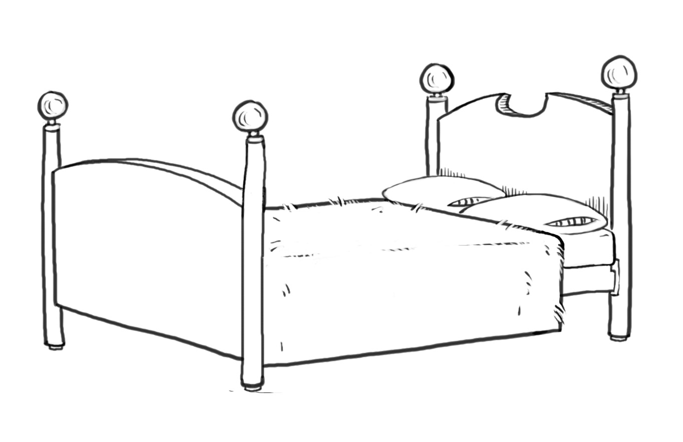 Line Drawing Bed