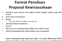 Contoh Ajuan Kewirausahaan Yang Baik Dan Benar