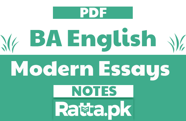 BA English Modern English Essays Notes pdf free Download