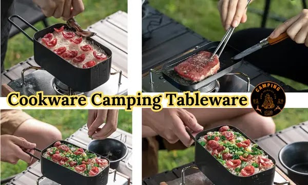 2 in 1 Portable Outdoor Camping Picnic Cookware Camping Tableware