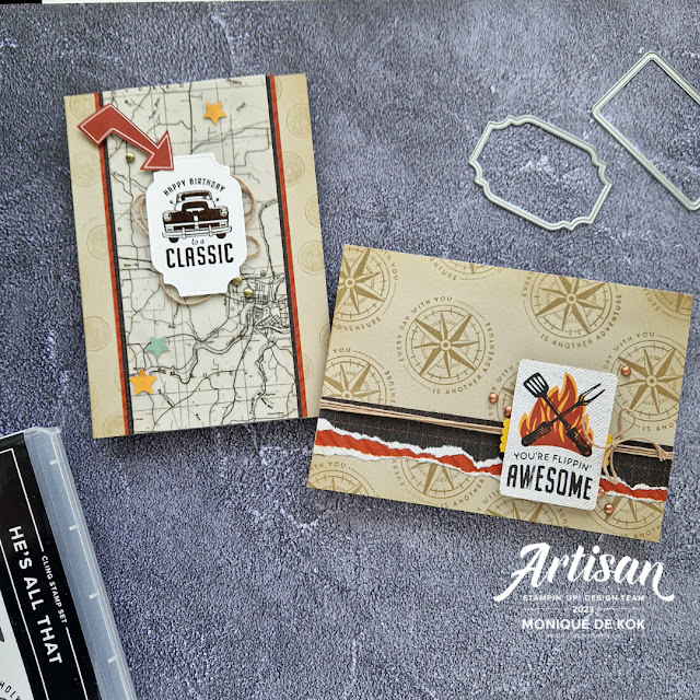 mannenkaart, masculine, he's all that, hop abroad, stampin up, stampin met monique