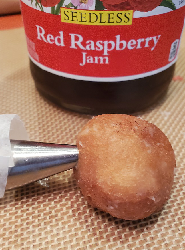 donut holes filled with raspberry jam