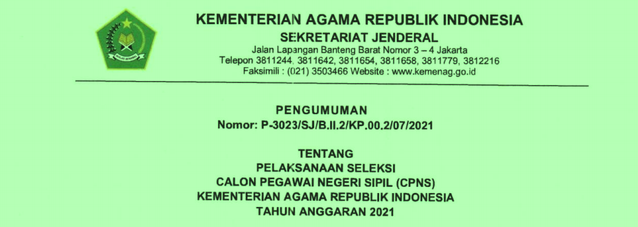 RINCIAN FORMASI PPPK DAN CPNS KEMENAG TAHUN 2021 - PENDIDIKAN