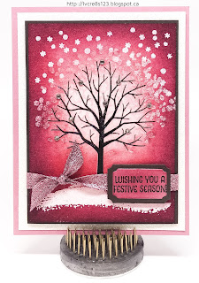 Linda Vich Creates: Sheltering Tree and a Joyful Wreath. An emboss resist technique that results in a pretty winter scene glowing with color!