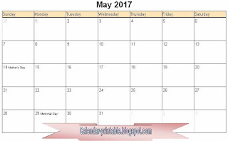 Free Printable Calendar May 2017