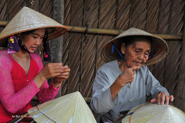 Làng nón lá hiếm hoi ở Cần Thơ