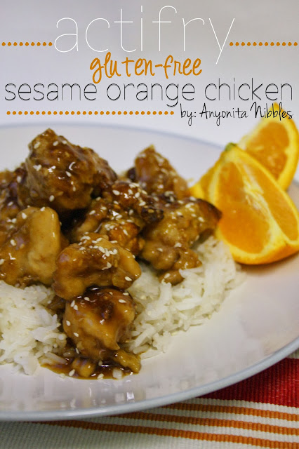 Better than takeout! ActiFry Gluten-Free Sesame Orange Chicken from www.anyonita-nibbles.com is a must-pin, must-try recipe!