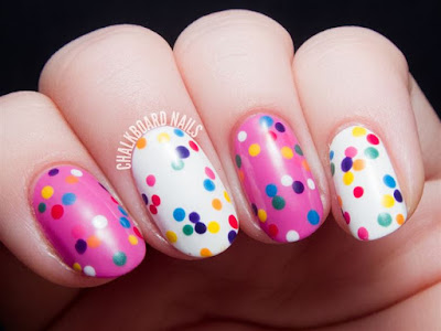 Colorful Dotted Nail Art