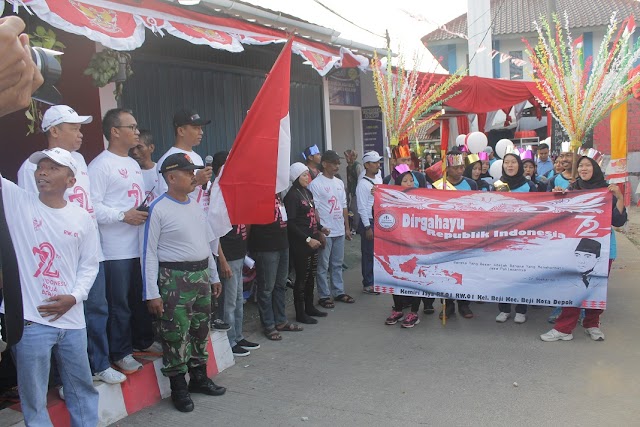 Semarak HUT RI, Ribuan Warga Beji Ikuti Jalan Santai