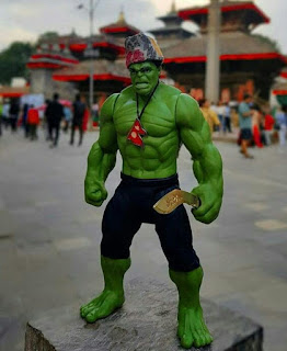 Nepali hulk with nepali flag