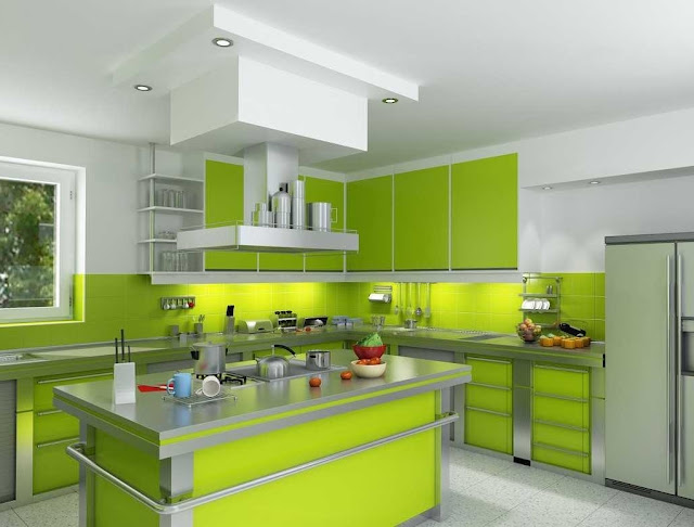 Model Desain Kitchen Sets Hijau