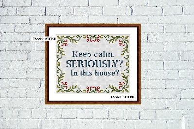 Keep calm funny Home Sweet Home cross stitch hand embroidery pattern - Tango Stitch