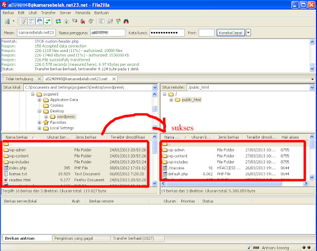 Upload File dengan FileZilla