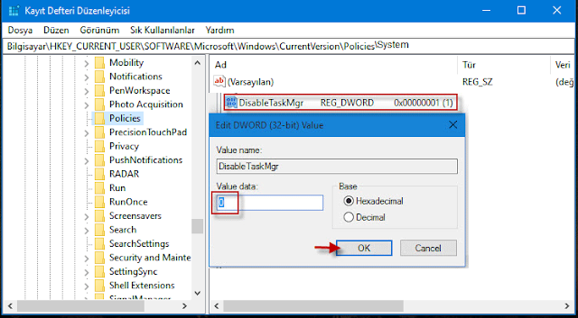 Windows 10'da "Görev Yöneticisi Yöneticiniz Tarafından Devre Dışı Bırakıldı" Sorunu ve Çözümü