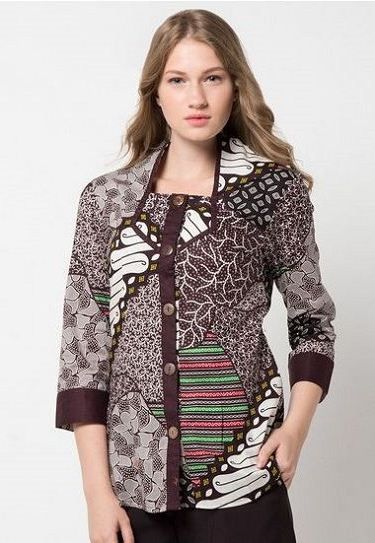  20 model  baju seragam  batik  pegawai bank wanita  modern  