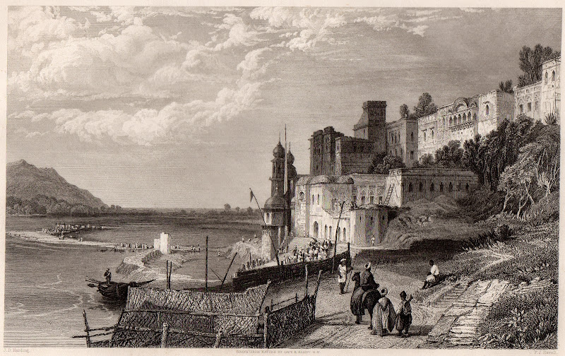Hurdwar the Gate of Hari, or Vishnoo - Indian Lithograph 19th Century